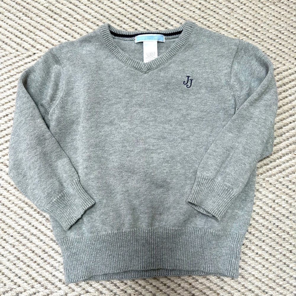 Janie & Jack Gray Classic V-neck Sweater Size 2T